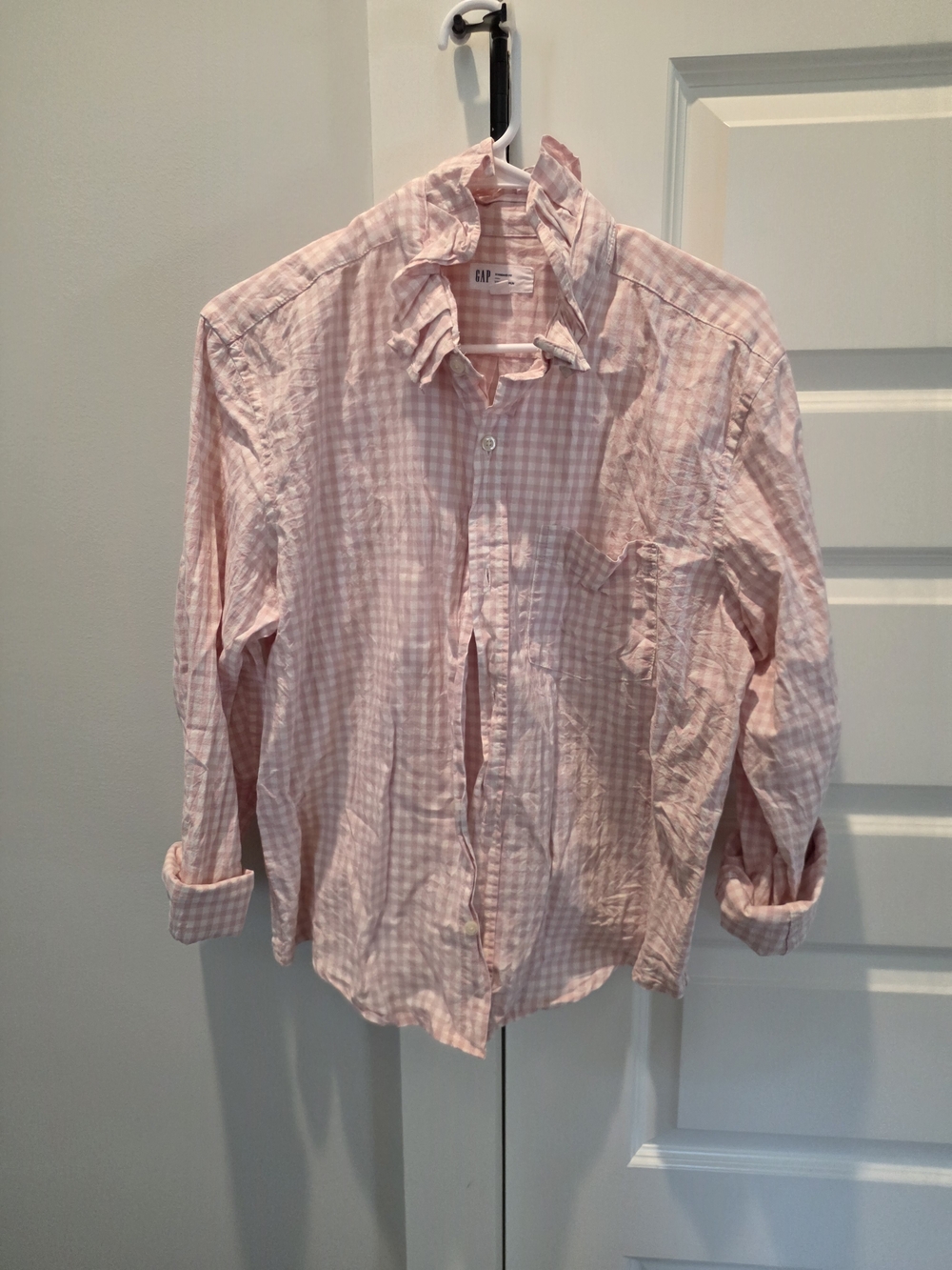 GAP Pink Gingham Button-Down Shirt